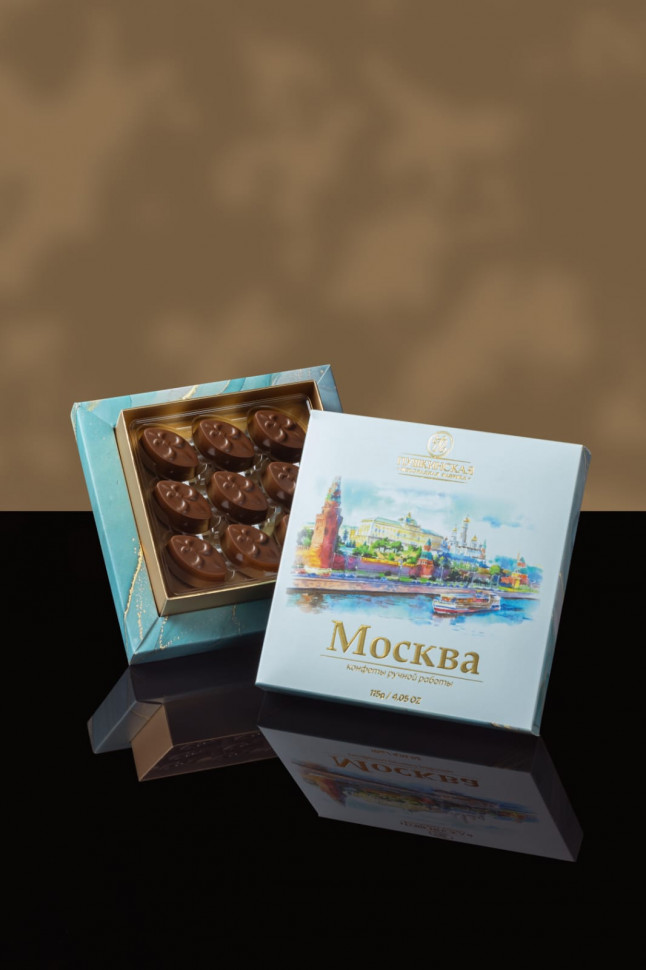  Пушкинская фабрика Конфеты Миндаль (Москва), 115г(голубая коробка) в Ленинск-кузнецком